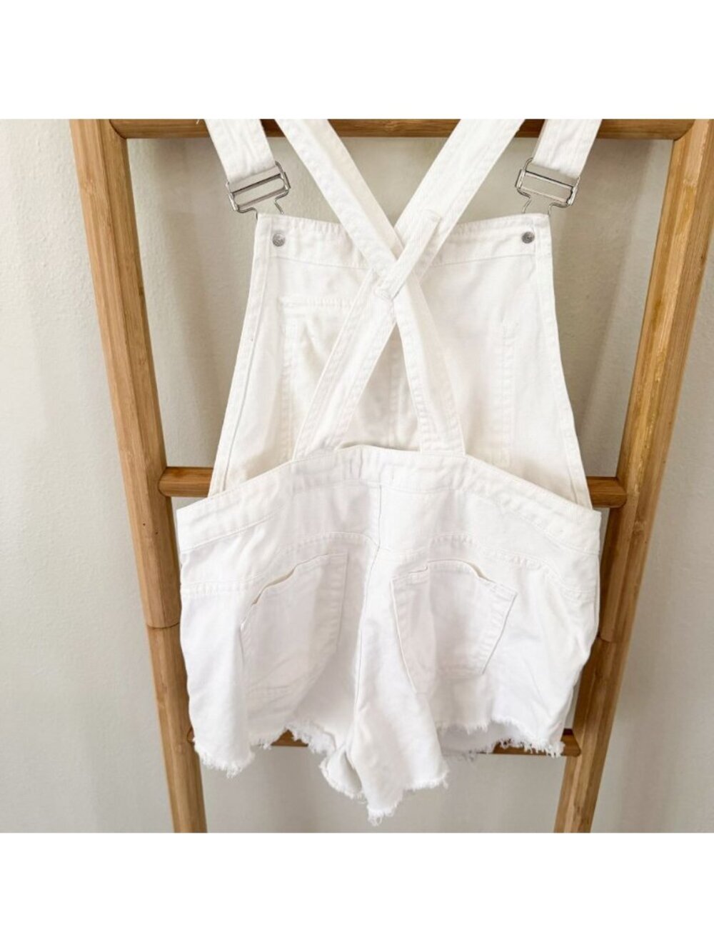 Bdg Urban Outfitters White Denim Short Overalls Women…